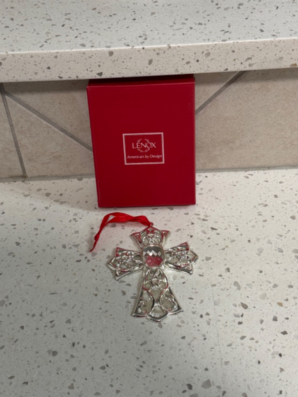 NIB Silver Lenox Christmas Ornaments Set of 4